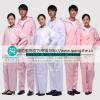 庞哲食品厂加工生产工作服白色粉色带帽工作服套装食品服无菌服